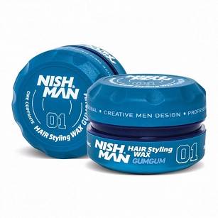 Nishman Styling Wax 01 Gum Gum mocna pomada do włosów o zapachu gumy balonowej 150ml